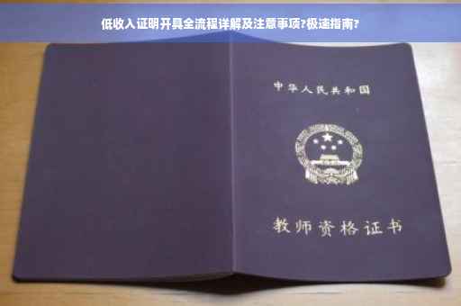 低收入证明开具全流程详解及注意事项?极速指南?