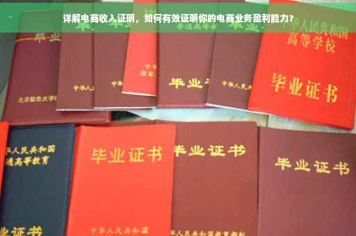 详解电商收入证明，如何有效证明你的电商业务盈利能力？