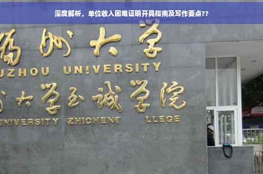 深度解析，单位收入困难证明开具指南及写作要点??