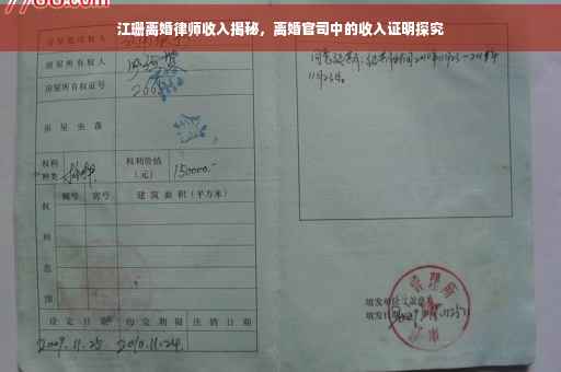 江珊离婚律师收入揭秘，离婚官司中的收入证明探究
