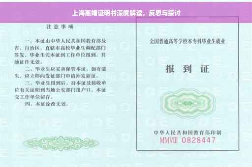 上海离婚证明书深度解读，反思与探讨