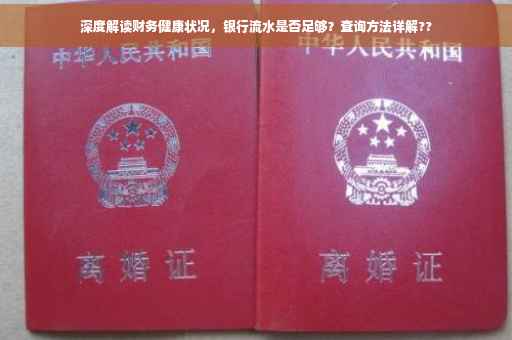 深度解读财务健康状况，银行流水是否足够？查询方法详解??