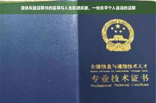 退休失踪证明书的探寻与人生轨迹关联，一份关乎个人命运的证明
