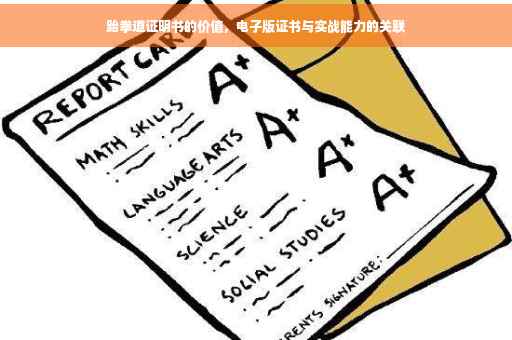 跆拳道证明书的价值，电子版证书与实战能力的关联