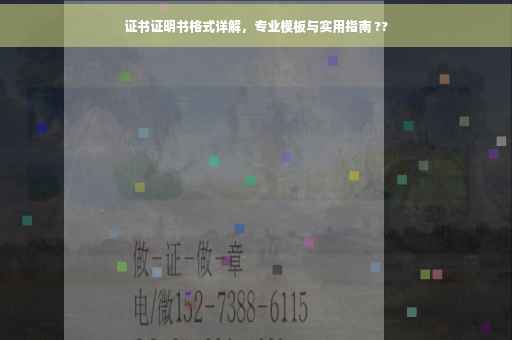 证书证明书格式详解，专业模板与实用指南 ??