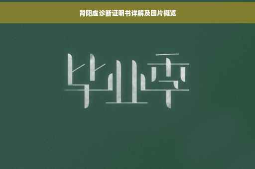 肾阳虚诊断证明书详解及图片概览