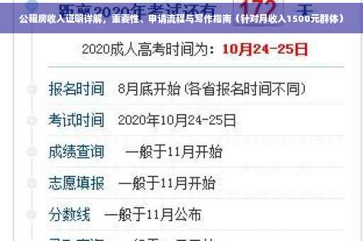 公租房收入证明详解，重要性、申请流程与写作指南（针对月收入1500元群体）