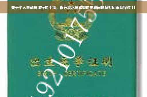 关于个人金融与出行的手续，银行流水与驾照的关联问题及打印事项探讨 ??