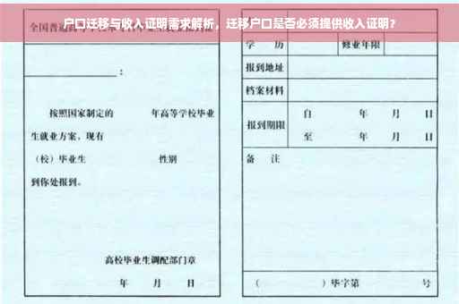 户口迁移与收入证明需求解析，迁移户口是否必须提供收入证明？