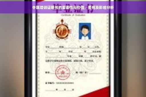中医培训证明书的重要性与价值，费用及影响分析
