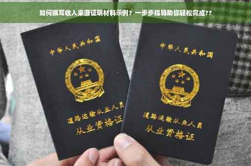 如何撰写收入来源证明材料示例？一步步指导助你轻松完成??