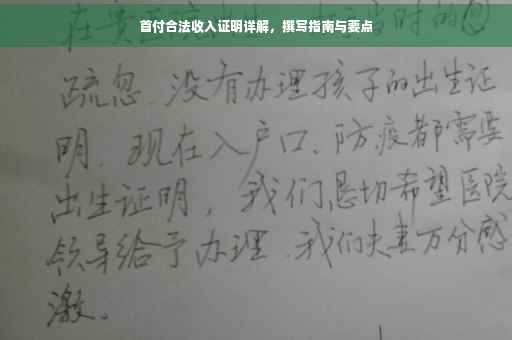 首付合法收入证明详解，撰写指南与要点