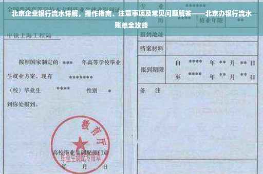 北京企业银行流水详解，操作指南、注意事项及常见问题解答——北京办银行流水账单全攻略