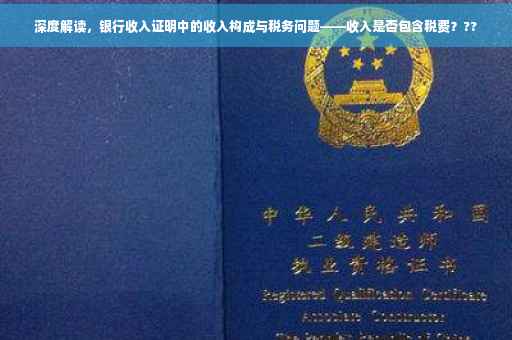 深度解读，银行收入证明中的收入构成与税务问题——收入是否包含税费？??