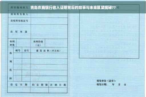 青岛农商银行收入证明背后的故事与未来展望揭秘??