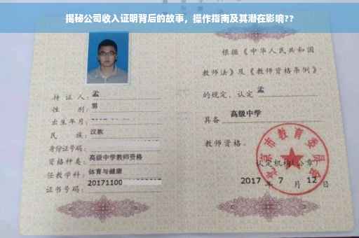 揭秘公司收入证明背后的故事，操作指南及其潜在影响??