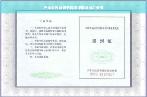产品更名证明书样本详解及图片参考