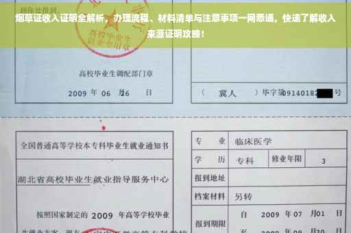 烟草证收入证明全解析，办理流程、材料清单与注意事项一网悉通，快速了解收入来源证明攻略！