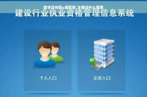 数字证书和u盾区别,注册证什么意思