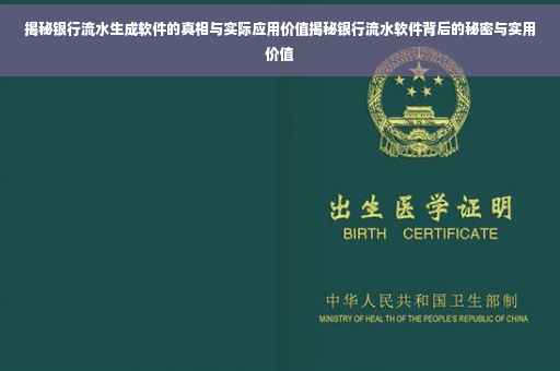 揭秘银行流水生成软件的真相与实际应用价值揭秘银行流水软件背后的秘密与实用价值