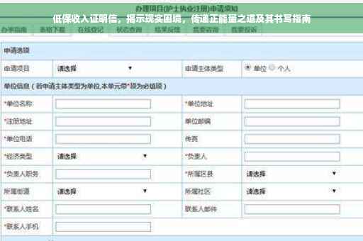低保收入证明信，揭示现实困境，传递正能量之道及其书写指南