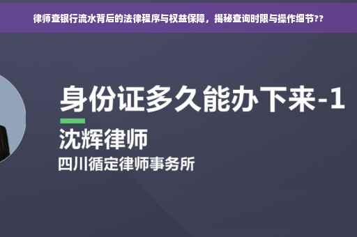 律师查银行流水背后的法律程序与权益保障，揭秘查询时限与操作细节??