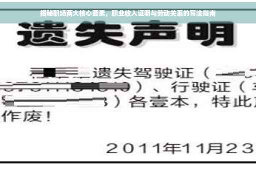 揭秘职场两大核心要素，职业收入证明与劳动关系的写法指南