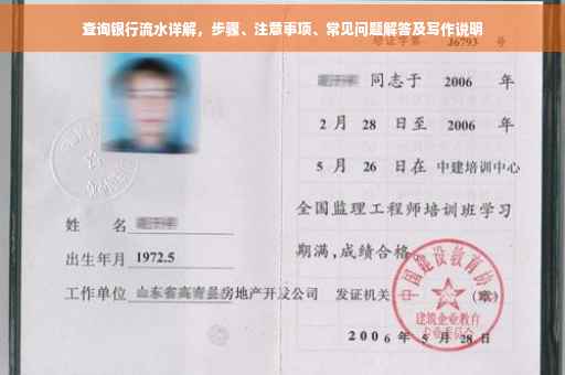 查询银行流水详解，步骤、注意事项、常见问题解答及写作说明