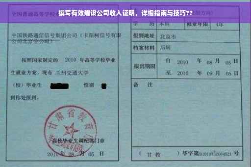 撰写有效建设公司收入证明，详细指南与技巧??