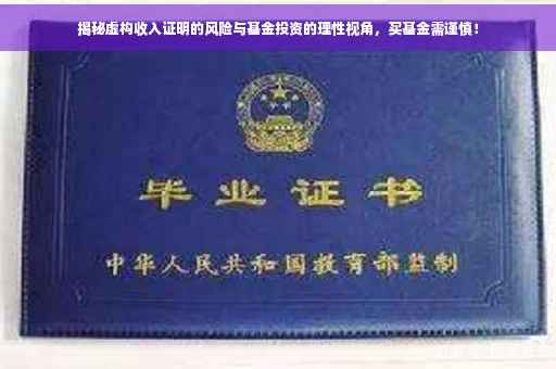 揭秘虚构收入证明的风险与基金投资的理性视角，买基金需谨慎！
