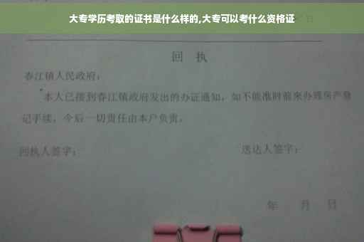 大专学历考取的证书是什么样的,大专可以考什么资格证