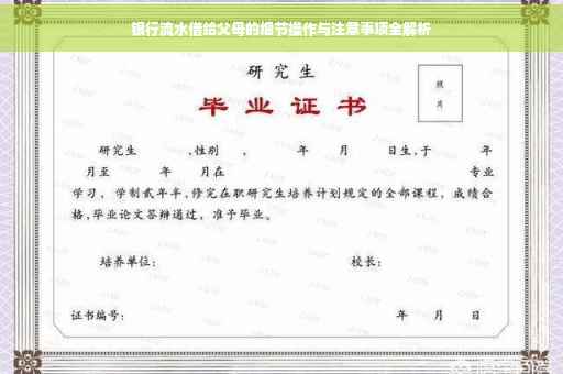银行流水借给父母的细节操作与注意事项全解析