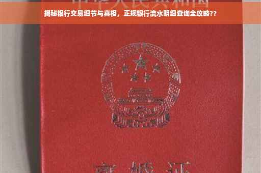 揭秘银行交易细节与真相，正规银行流水明细查询全攻略??