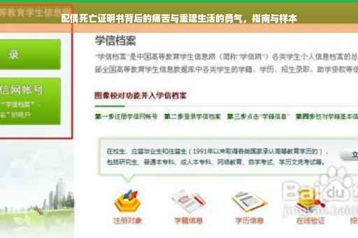 配偶死亡证明书背后的痛苦与重建生活的勇气，指南与样本
