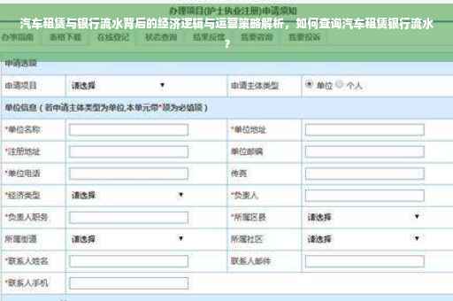 汽车租赁与银行流水背后的经济逻辑与运营策略解析，如何查询汽车租赁银行流水？