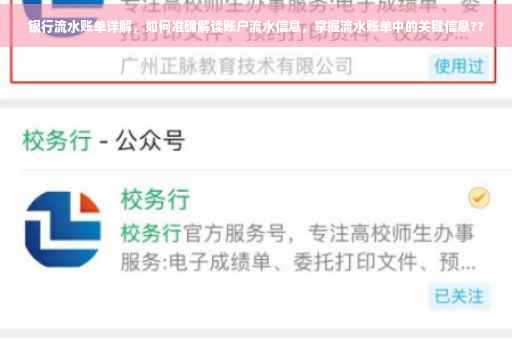 银行流水账单详解，如何准确解读账户流水信息，掌握流水账单中的关键信息??