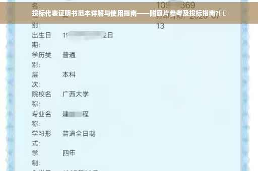 投标代表证明书范本详解与使用指南——附图片参考及投标指南?⚡️