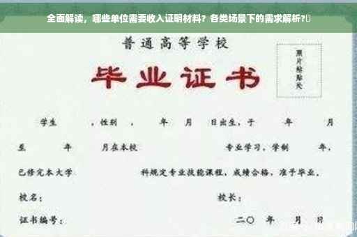 全面解读，哪些单位需要收入证明材料？各类场景下的需求解析?✨