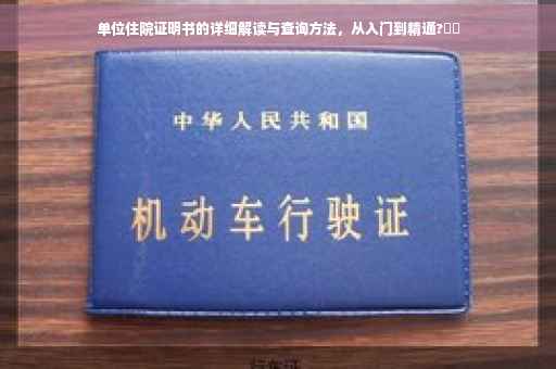 单位住院证明书的详细解读与查询方法，从入门到精通?⚡️