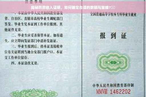 揭秘购房收入证明，如何确定合适的数额与策略?⚡️