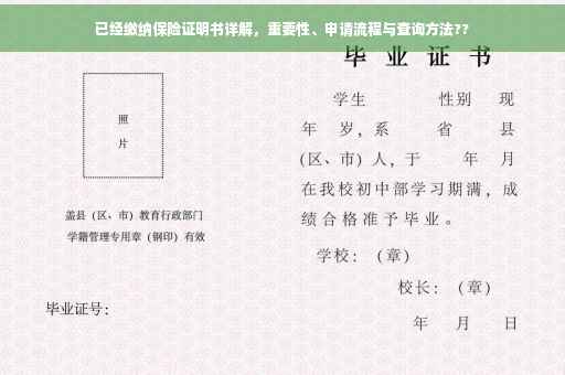 已经缴纳保险证明书详解，重要性、申请流程与查询方法??