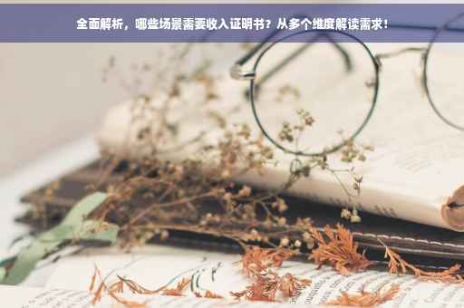 全面解析，哪些场景需要收入证明书？从多个维度解读需求！