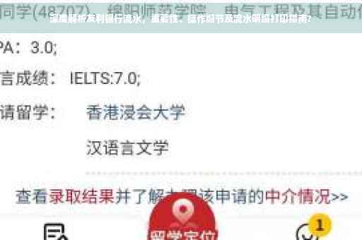 深度解析友利银行流水，重要性、操作细节及流水明细打印指南?