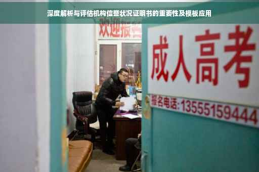 深度解析与评估机构信誉状况证明书的重要性及模板应用