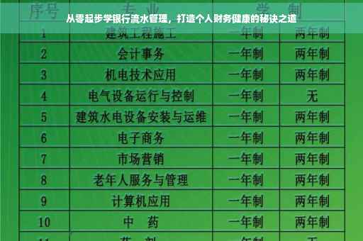 从零起步学银行流水管理，打造个人财务健康的秘诀之道