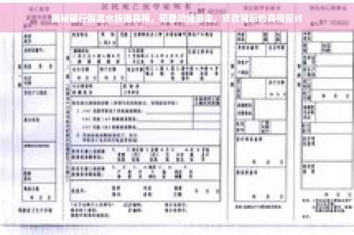 揭秘银行假流水按揭真相，犯罪边缘游走，贷款背后的真相探讨