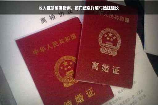 收入证明填写指南，部门信息详解与选择建议