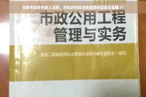 农民专业合作收入证明，开启农村经济新篇章的探索与实践 ??