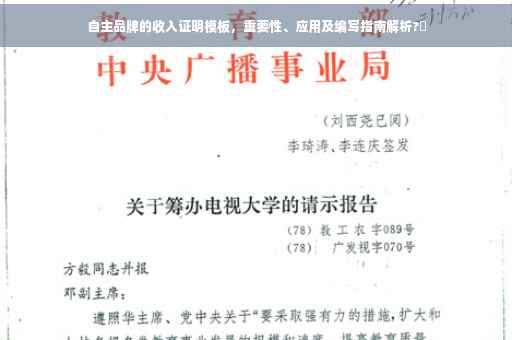 自主品牌的收入证明模板，重要性、应用及编写指南解析?✨