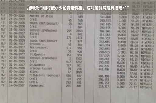 揭秘父母银行流水少的背后真相，应对策略与理解指南?⚡️